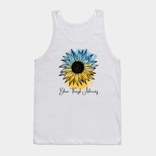 Bloom Through Adversity - Sunflower/Ukrainian Flag (Watercolor) Tank Top